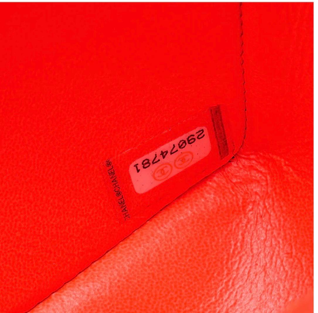 Sac Chanel 2.55 Matelassé Cuir Caviar Orange – Sac Chanel seconde main