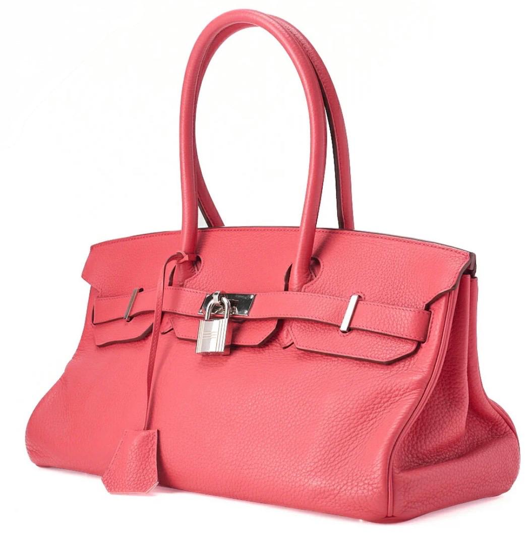 Sac Hermès HAC 42 cuir Clémence Bougainvillea – Birkin Hermès Occasion Authentifié