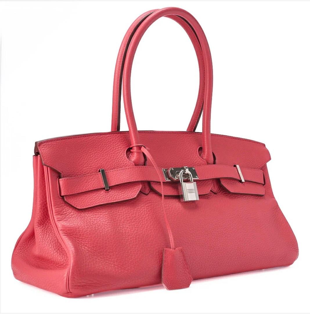 Sac Hermès HAC 42 cuir Clémence Bougainvillea – Birkin Hermès Occasion Authentifié