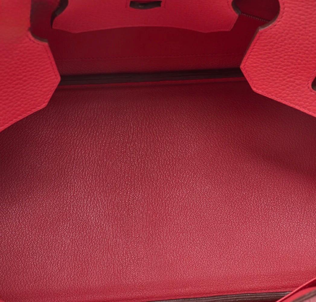 Sac Hermès HAC 42 cuir Clémence Bougainvillea – Birkin Hermès Occasion Authentifié