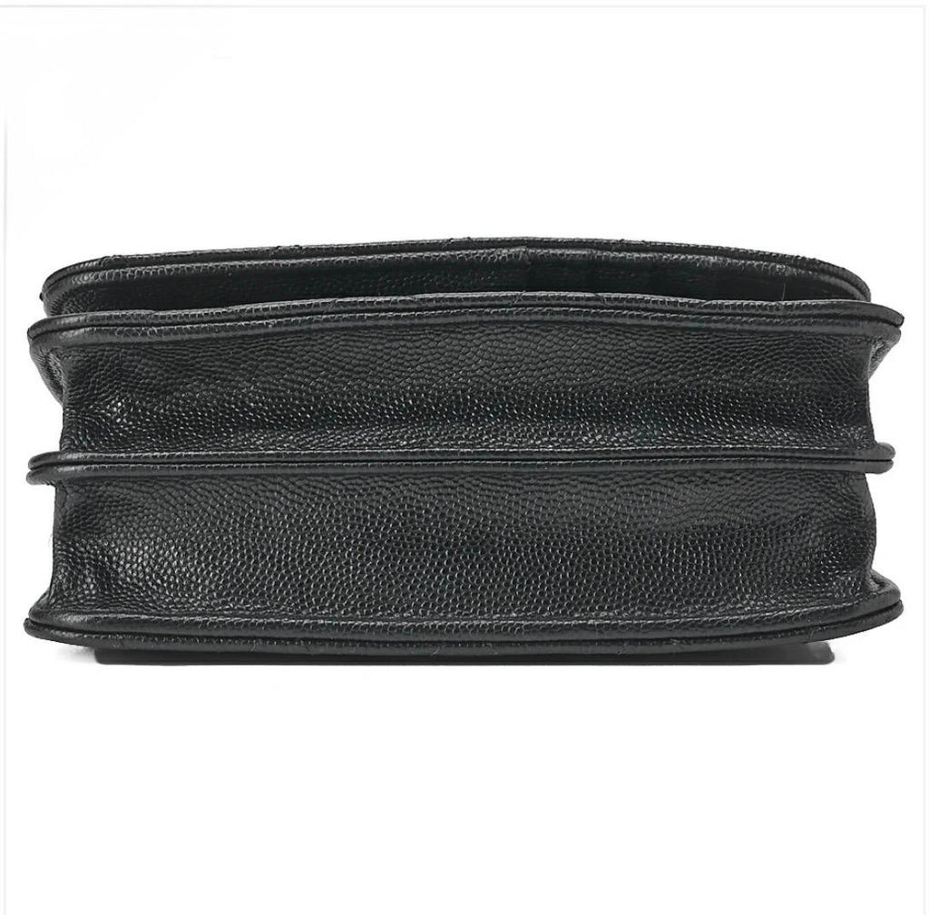 Portefeuille Chanel mini matelassé noir cuir caviar à chaîne – portefeuille luxe occasion authentique