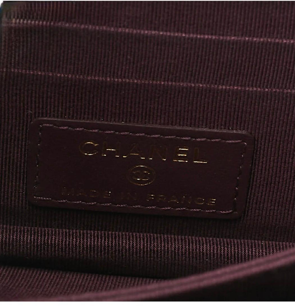 Portefeuille Chanel mini matelassé noir cuir caviar à chaîne – portefeuille luxe occasion authentique