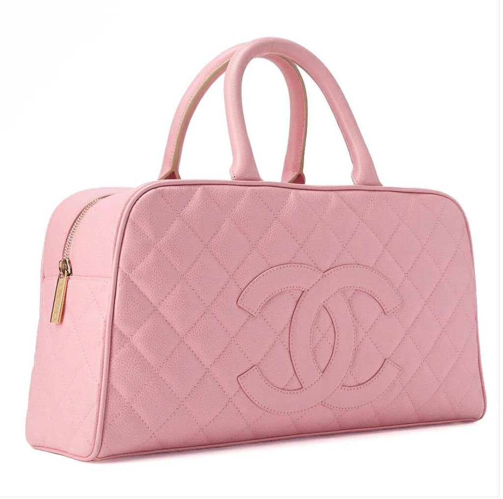 Sac Chanel Boston rose Cocoon matelassé cuir caviar – sac à main luxe occasion authentique