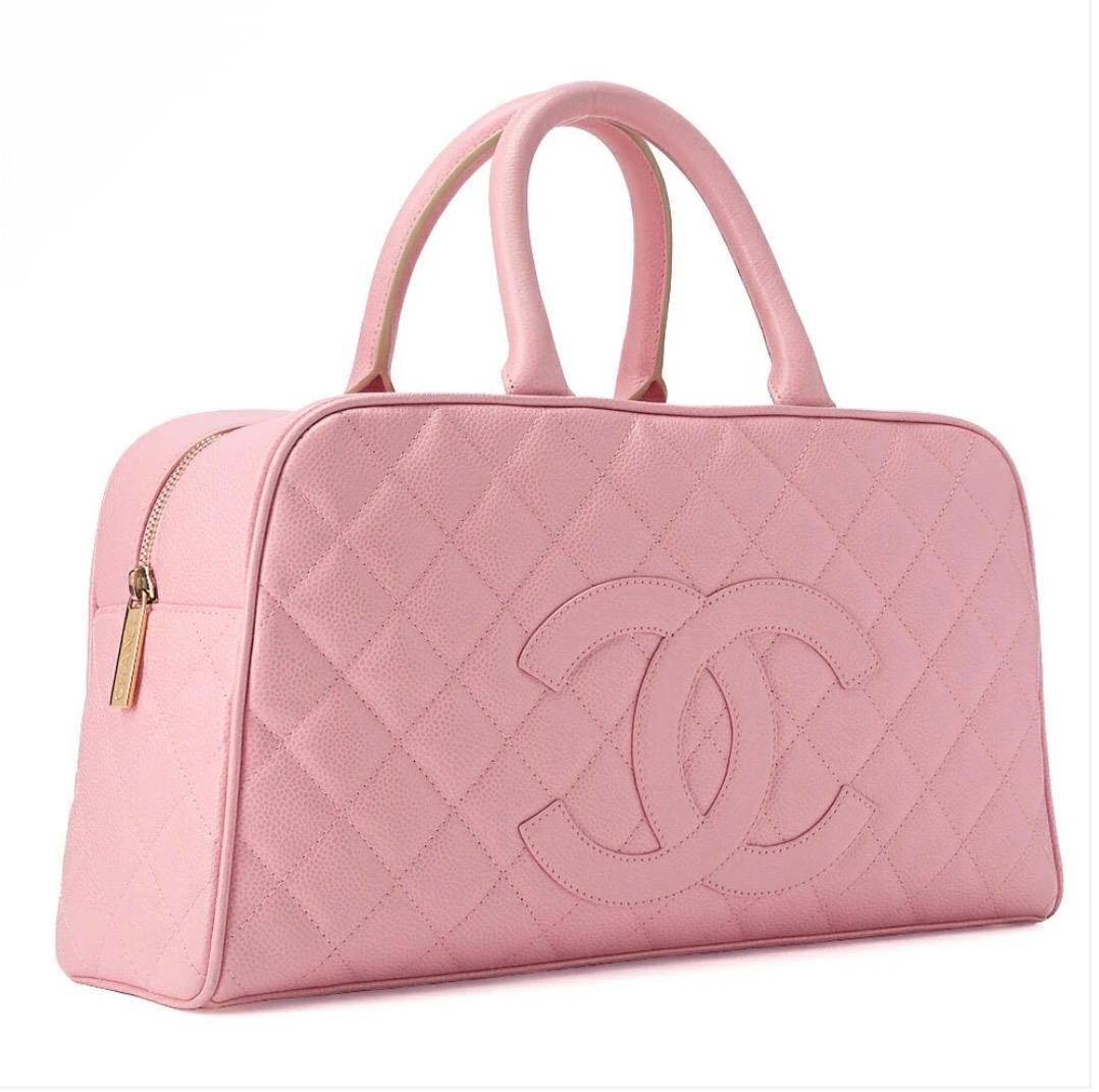 Sac Chanel Boston rose Cocoon matelassé cuir caviar – sac à main luxe occasion authentique