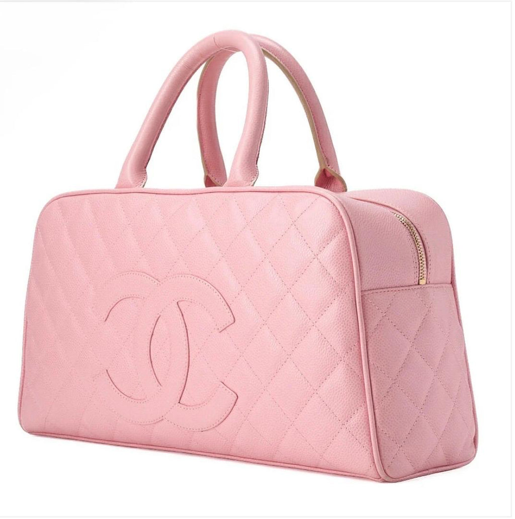 Sac Chanel Boston rose Cocoon matelassé cuir caviar – sac à main luxe occasion authentique