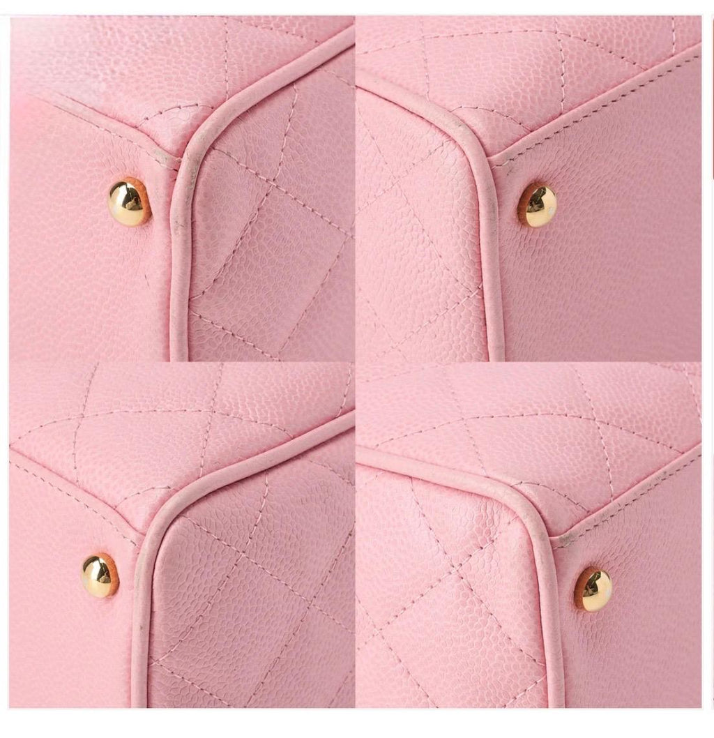 Sac Chanel Boston rose Cocoon matelassé cuir caviar – sac à main luxe occasion authentique