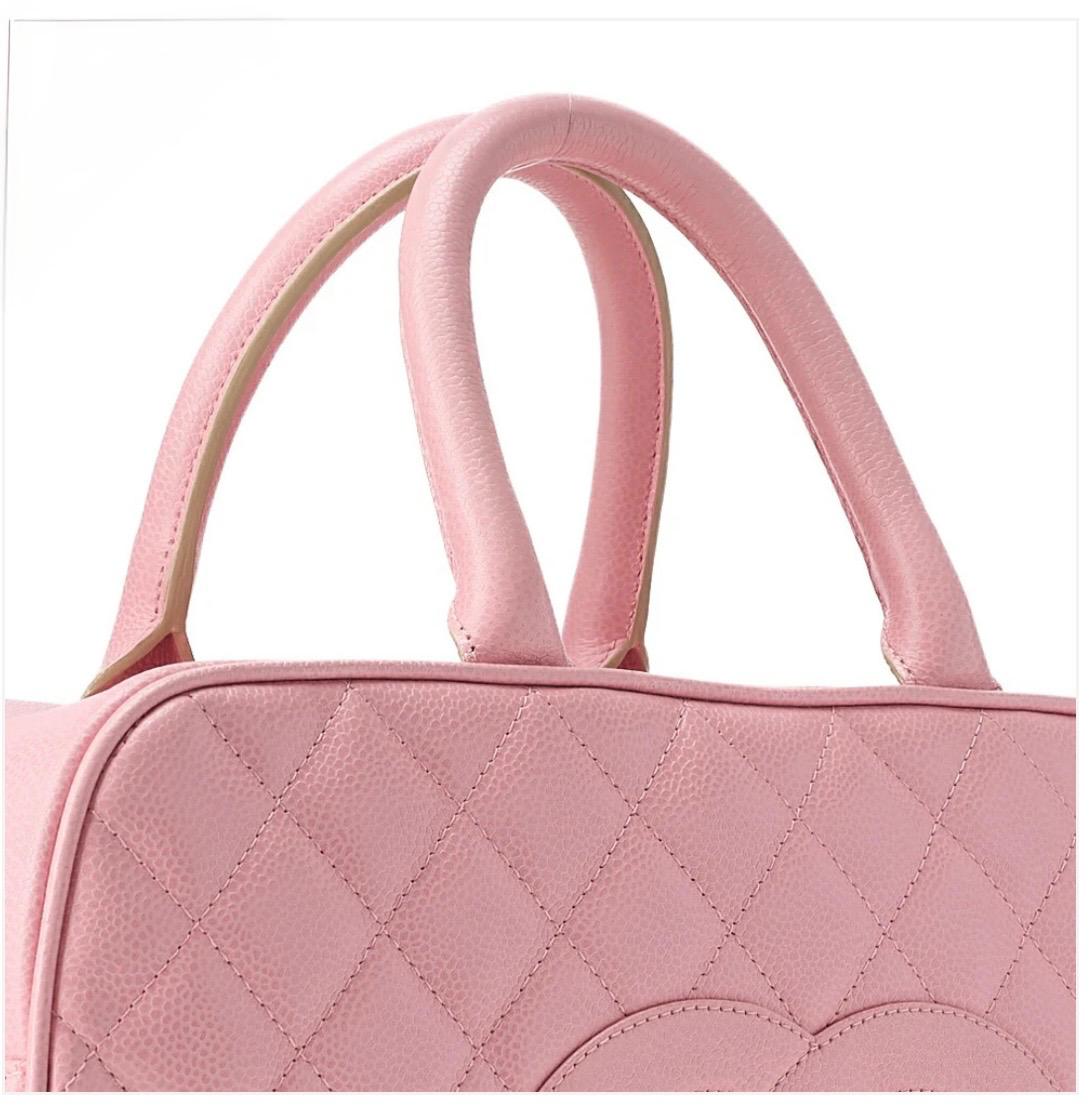 Sac Chanel Boston rose Cocoon matelassé cuir caviar – sac à main luxe occasion authentique