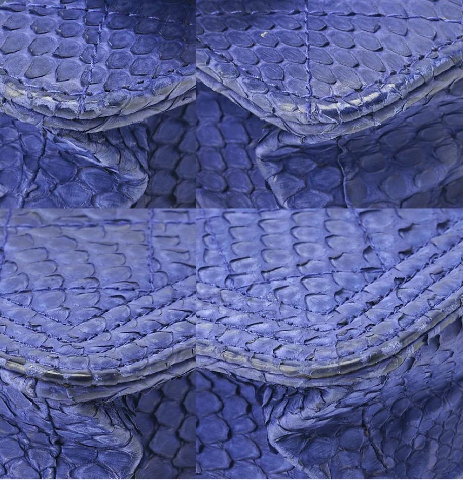 Sac Chanel Boy Wallet on Chain Python Bleu – Occasion Authentifié