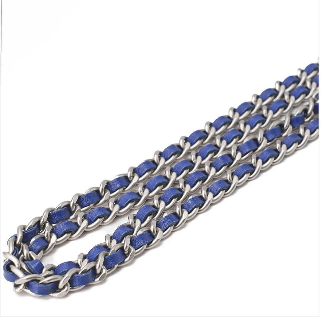 Sac Chanel Boy Wallet on Chain Python Bleu – Occasion Authentifié