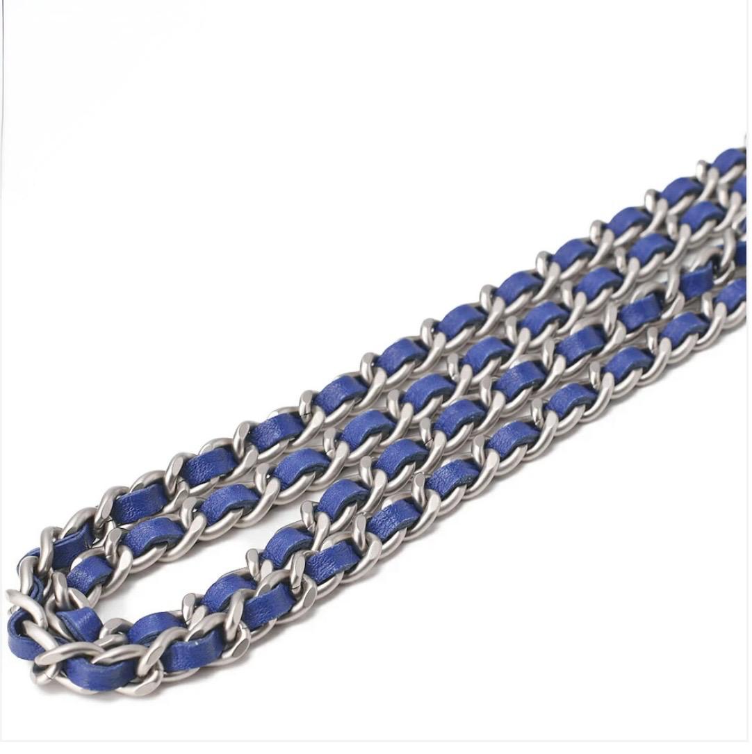 Sac Chanel Boy Wallet on Chain Python Bleu – Occasion Authentifié