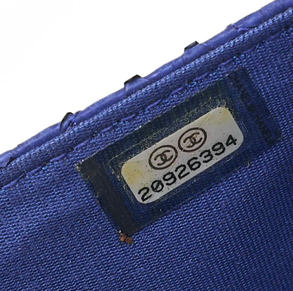 Sac Chanel Boy Wallet on Chain Python Bleu – Occasion Authentifié