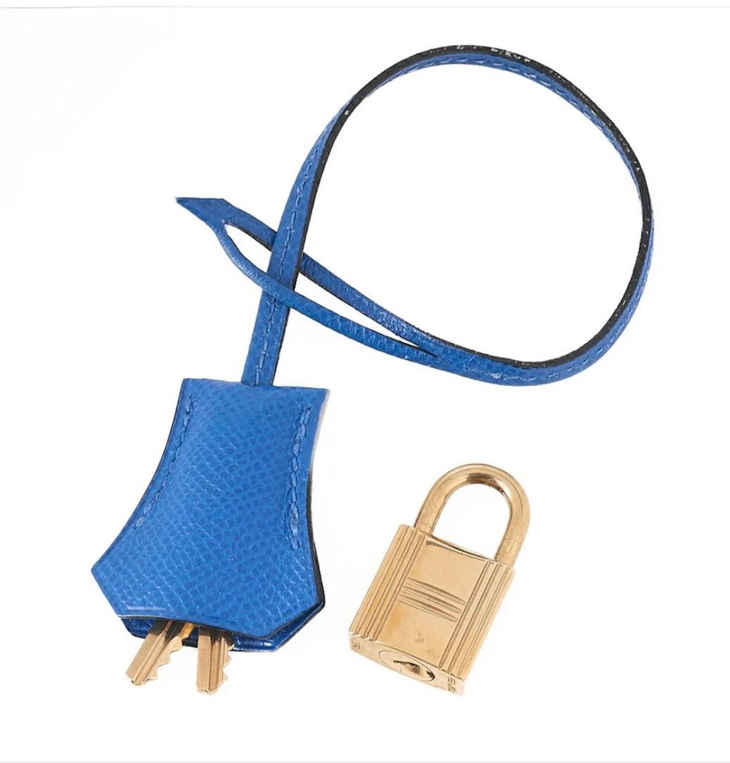 Sac Hermès Birkin 35 cuir Kushbel bleu France, finitions dorées – occasion authentique
