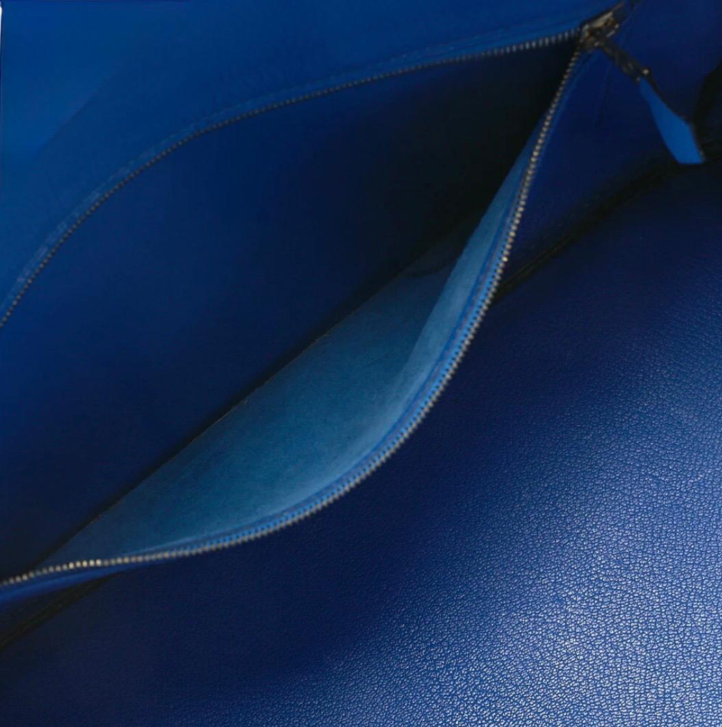 Sac Hermès Birkin 35 cuir Kushbel bleu France, finitions dorées – occasion authentique