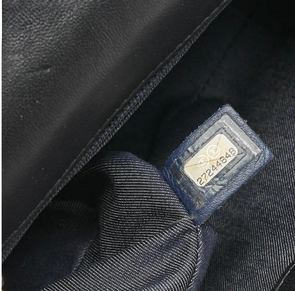 Sac CHANEL Big Coco Mark vintage noir cuir d’agneau – bandoulière chaîne dorée – sac Chanel seconde main authentique
