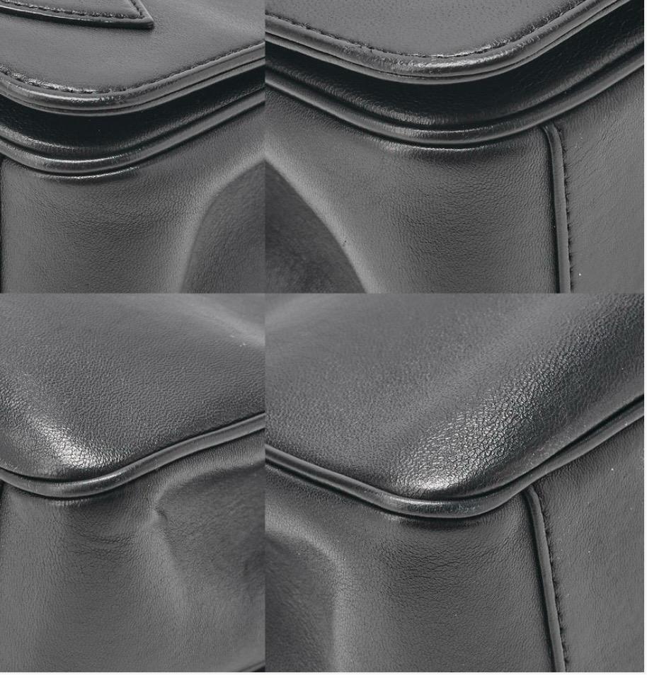 Sac CHANEL Big Coco Mark vintage noir cuir d’agneau – bandoulière chaîne dorée – sac Chanel seconde main authentique
