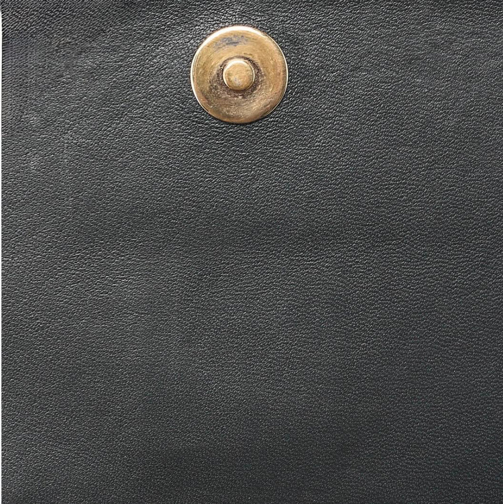 Sac CHANEL Big Coco Mark vintage noir cuir d’agneau – bandoulière chaîne dorée – sac Chanel seconde main authentique