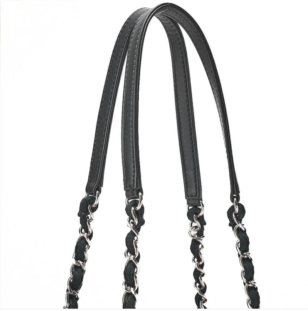 Sac cabas CHANEL Deauville PM toile grise & marine
