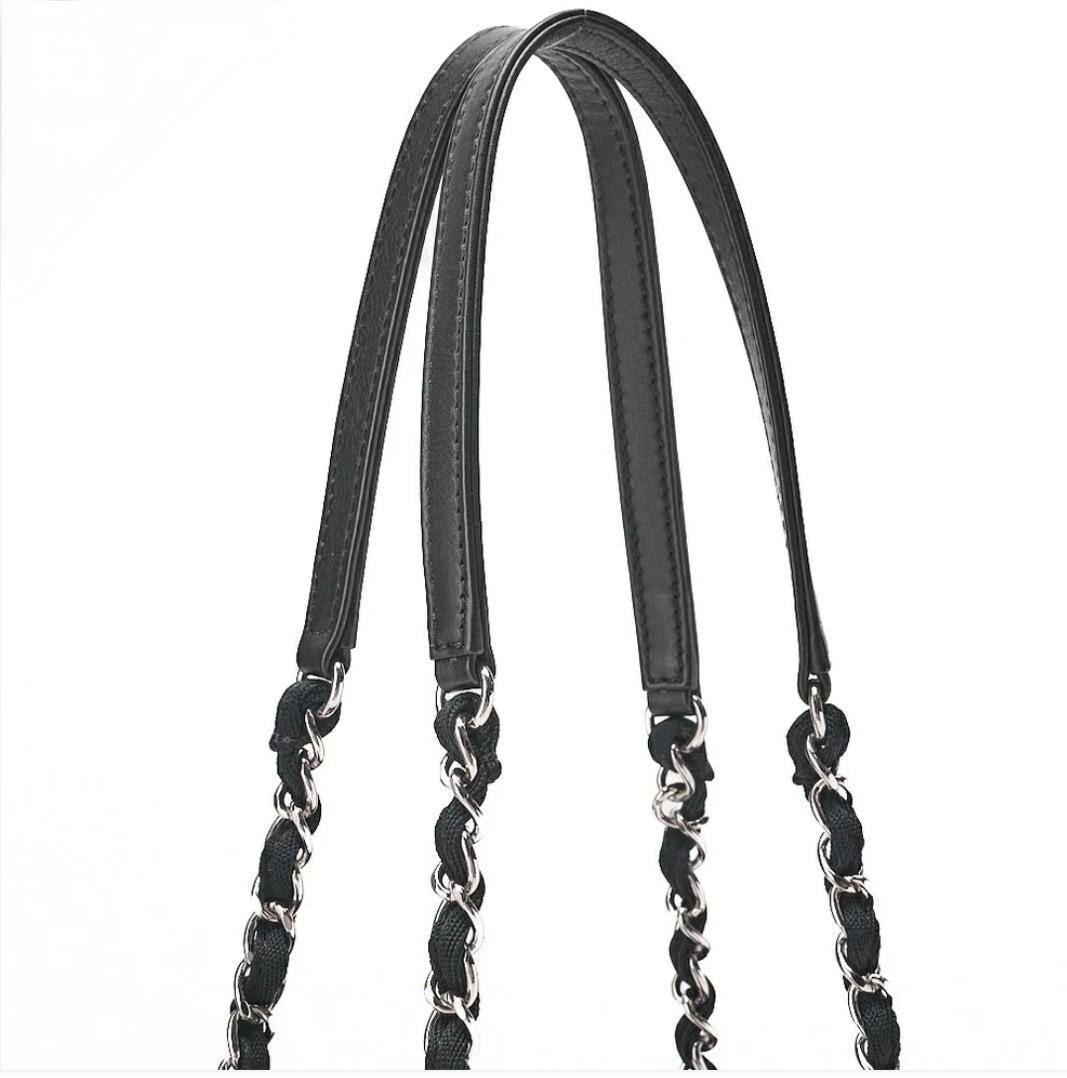 Sac cabas CHANEL Deauville PM toile grise & marine