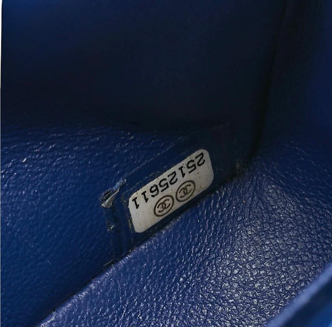 Sac Chanel Double Rabat Bleu Cuir Caviar – Chaîne Argentée