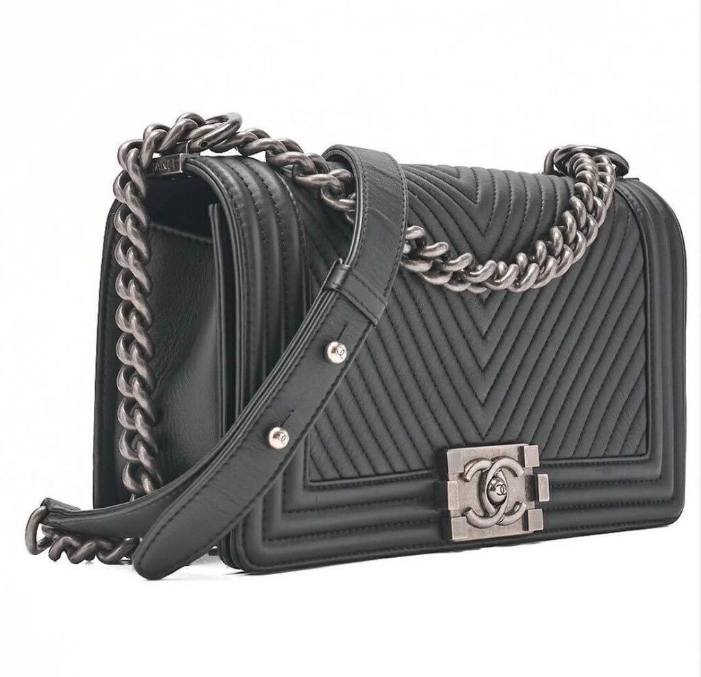 Sac Chanel Boy Noir Cuir Agneau – Chaîne Argentée