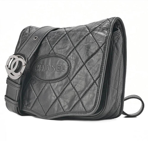 Ceinture Chanel Cuir Agneau Noir – Chaîne & Logo Argenté