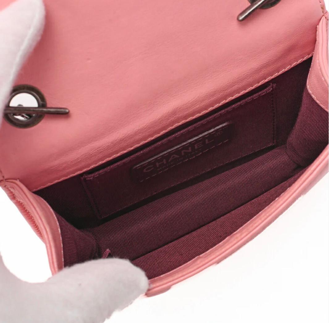 Sac CHANEL Big Coco  en cuir d'agneau  rose / Eternel Luxe