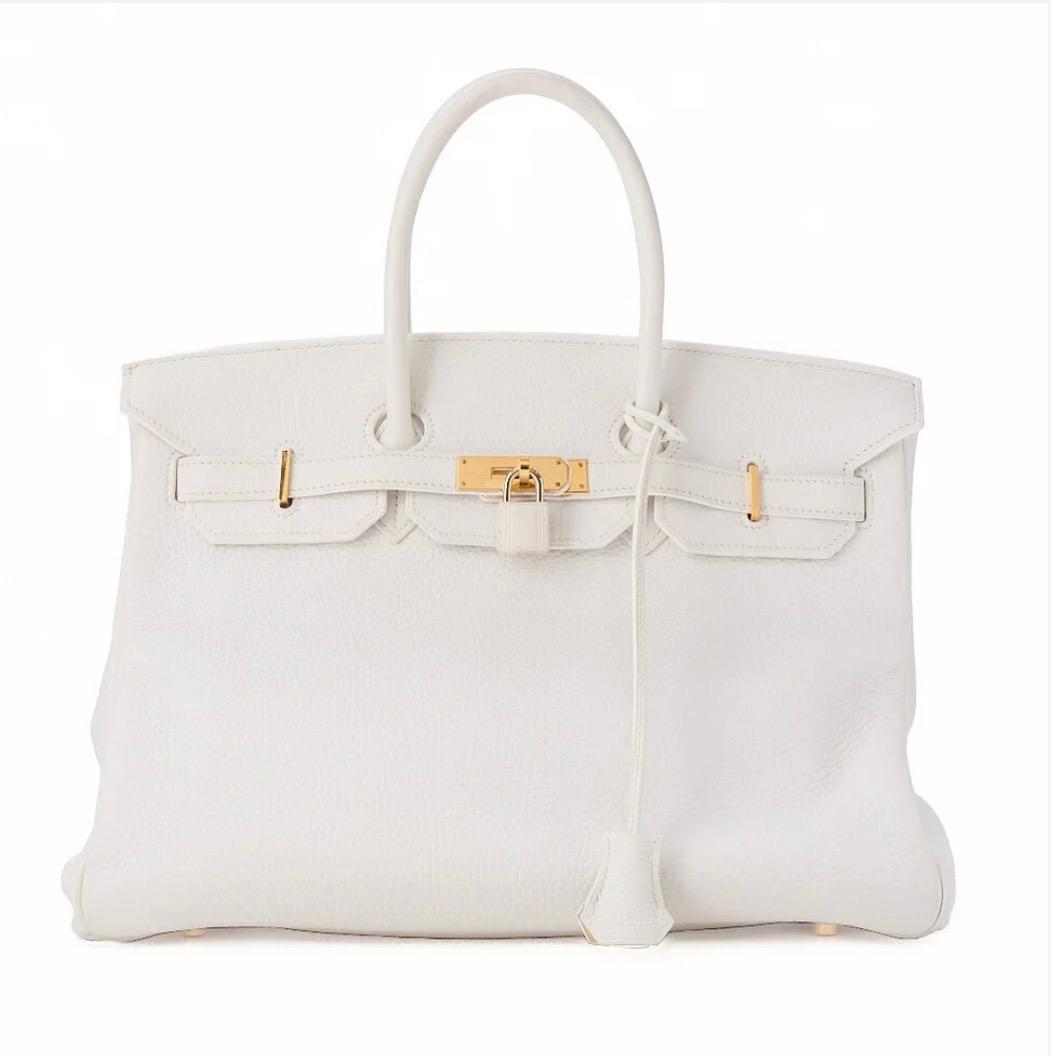 Sac HERMÈS Birkin 35 Tryon Clemence Blanc - Eternel Luxe