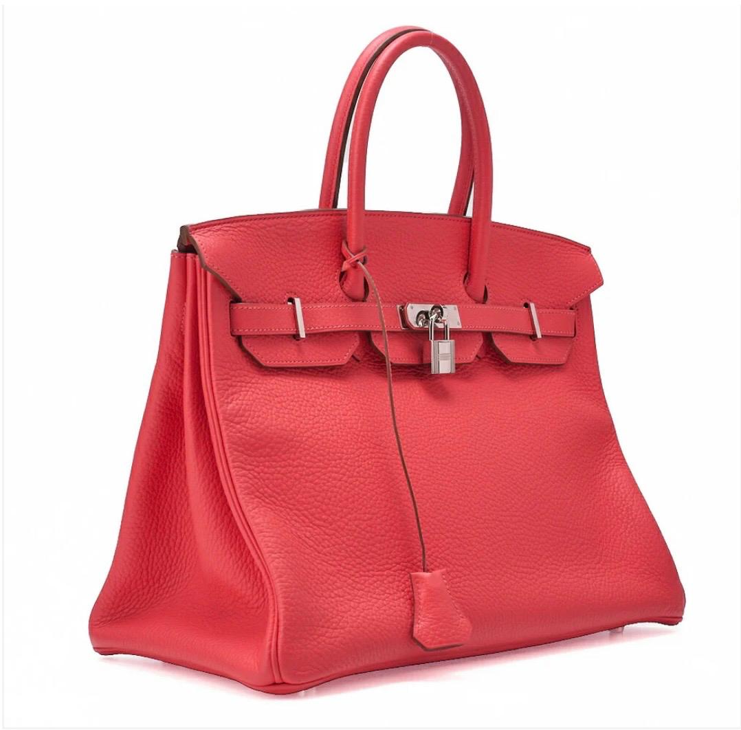 Sac HERMÈS Birkin 35 Bougainvillea – cuir Taurillon Clémence – occasion authentifiée