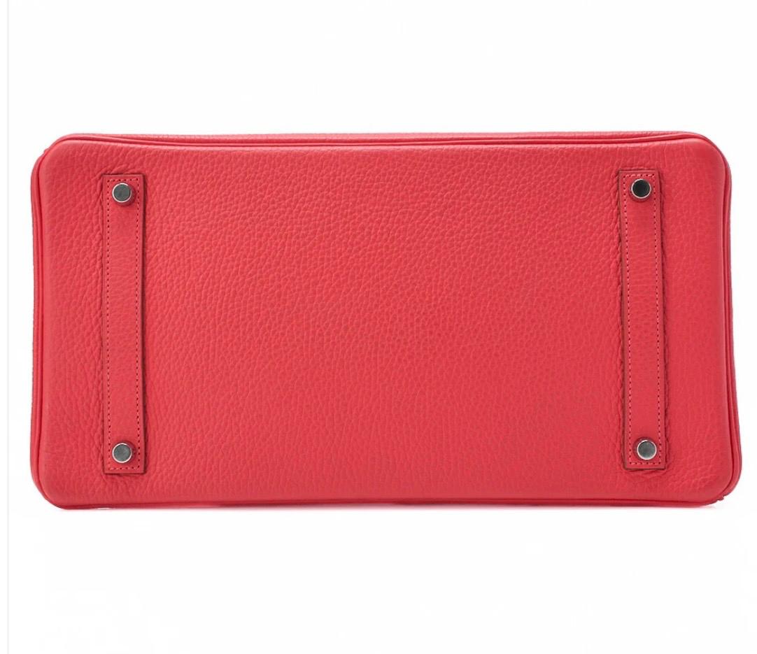Sac HERMÈS Birkin 35 Bougainvillea – cuir Taurillon Clémence – occasion authentifiée