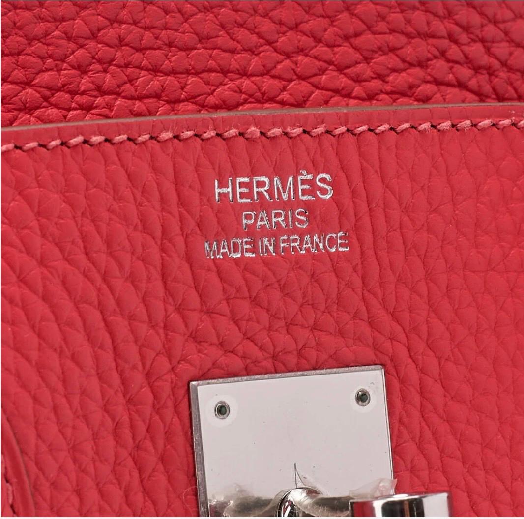 Sac HERMÈS Birkin 35 Bougainvillea – cuir Taurillon Clémence – occasion authentifiée