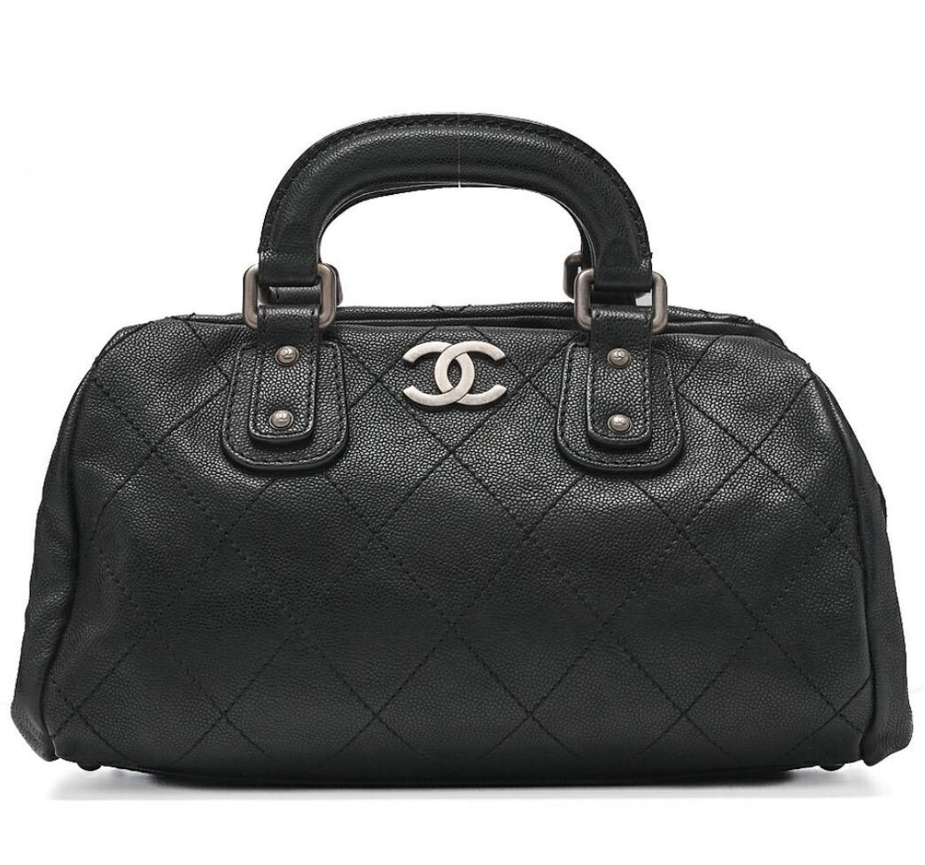 Sac Chanel Bowling noir cuir matelassé vintage authentique – Éternel Luxe